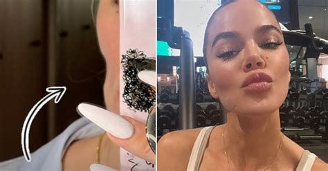khloé kardashian shows huge indentation on cheek after cancer removal