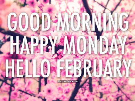 Good Morning Happy Monday Hello February Floral Quote Pictures