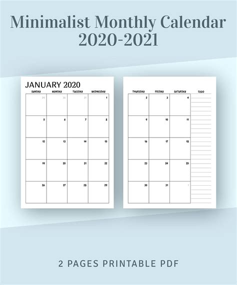 Free Printable Calendar 2021 Two Months Per Page Example Calendar