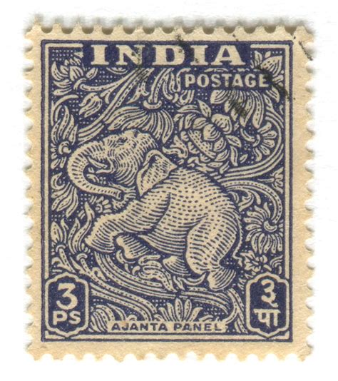 India Postage Stamp Ajanta Caves Elephant Flickr Postage Stamp