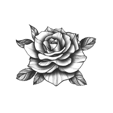 Black Vintage Rose Temporary Tattoo Rose Tattoo Black Etsy Rose