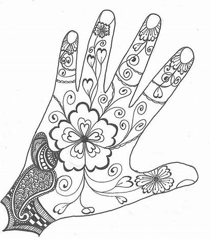Hand Coloring Designs Zentangle Mehndi Drawings Drawing