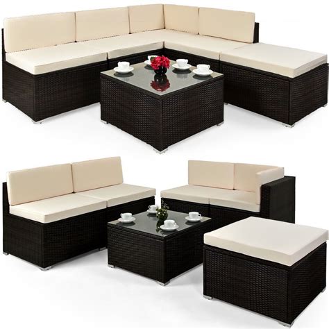 Vidaxl outdoor sofa set 20 piece poly rattan wicker gray patio couch lounge us. Rattan Garden Furniture Set Corner Sofa Table Outdoor Patio Conservatory Brown | eBay ...