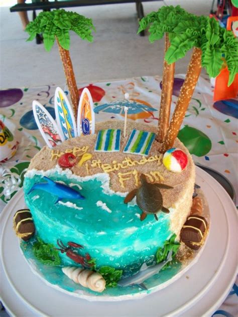 1st Birthday Beach Cake Beach Birthday Cake Fondant Cakes Birthday Beach Cakes