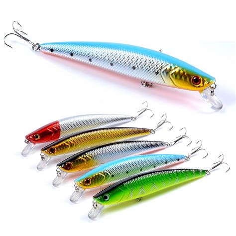 Newer Minnow Sinking Jerk Fishing Lures Artificial Hard Baits With 4