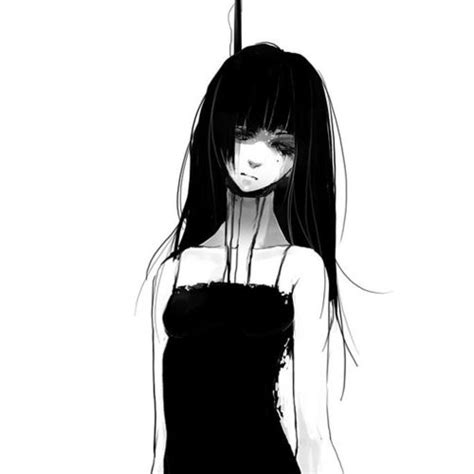 Anime Black And White And Suicide Image Sadness Pinterest