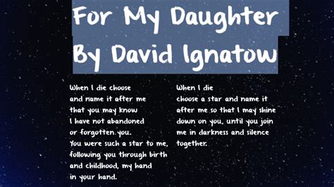 For My Daughter By David Ignatow By Krish Sibal On Prezi Next