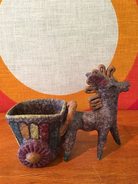 Vintage Italian Donkey with Cart Planter, Mid Century Italian Pottery Donkey Planter, Donkey ...