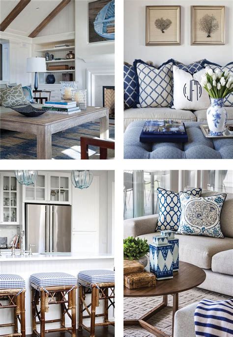 Hamptons Style Chic In Blue Coastal Living Rooms House Interior