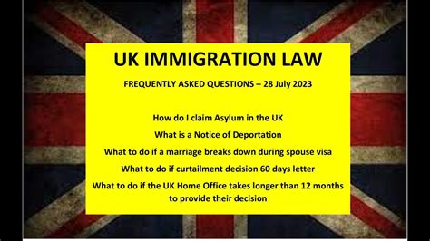 Frequently Asked Questions Uk Immigration Law 28 July 2023 Youtube