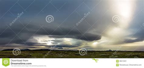 Huge Storm In The Icelandic Highland Dramatic Clouds And Sky Stock