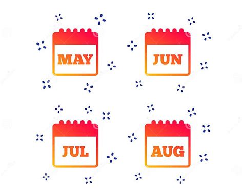 Kalender Mai Juni Juli Und August Vector Vektor Abbildung
