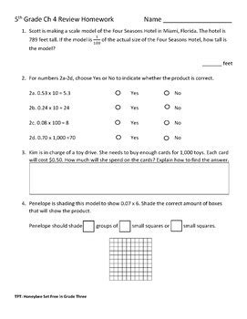 Welcome to 5th grade go math homework. Fifth Grade Go Math Chapter 4 Review Homework | TpT