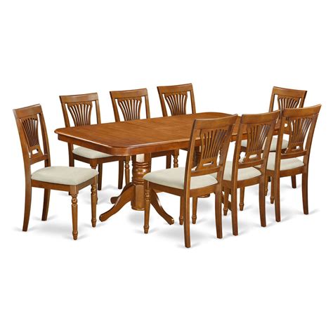 East West Furniture Kenley 9 Piece Dining Table Set With Plainview