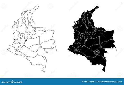 Colombia Regions Maps Stock Vector Illustration Of Icon 184779258