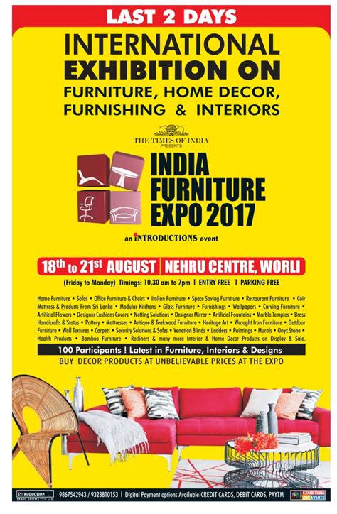 India Furniture Expo 2017 International Exhibition Ad Advert Gallery