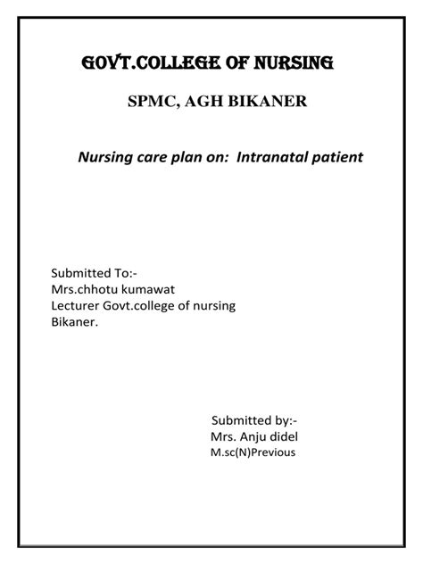 G0vtcollege Of Nursing Spmc Agh Bikaner