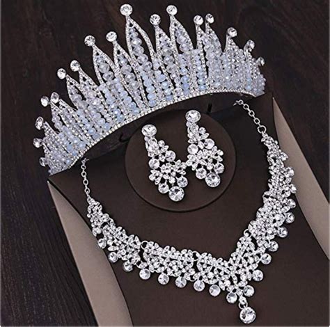 High End Diamond Women Jewelry Sets With Necklace Earrings Tiaras And