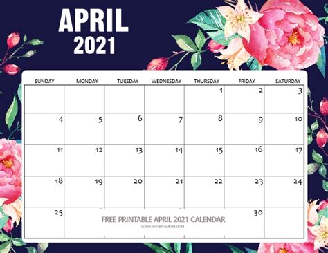 Free Printable April 2021 Calendar 12 Awesome Designs Laptrinhx News
