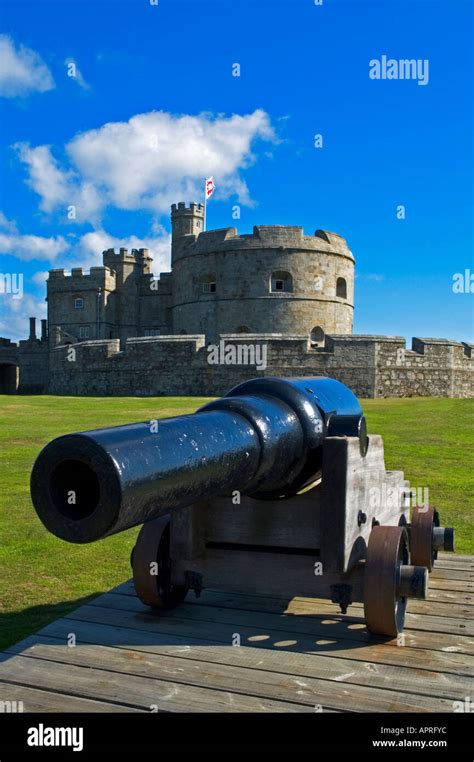 A Cannon Guards Pendennis Castle In Falmouthcornwallenglandthe