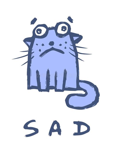 Cartoon Cat Is Sad Vector Illustration Stock Vector Illustration Of Animation Failure