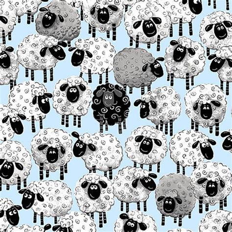 Susybee Allover Print Sheep Ewe Fabric Lewe The Ewe So Cute Etsy