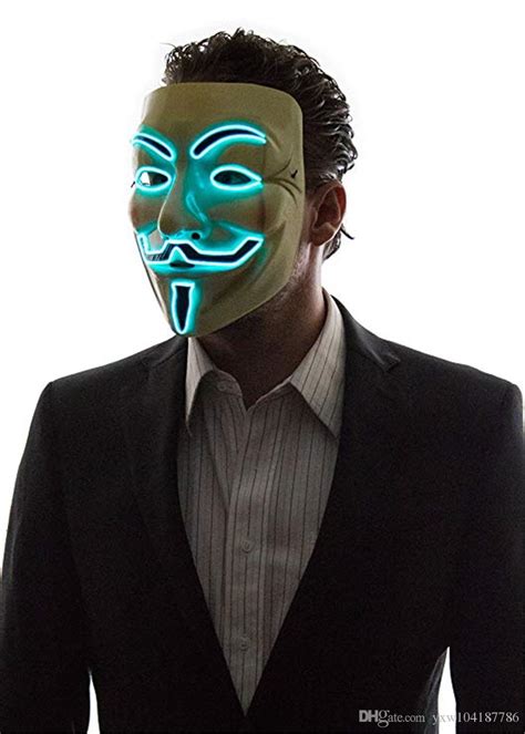 2021 Ma Hacker Masks Cosplay Costume Guy Fawkes Light Up For Party