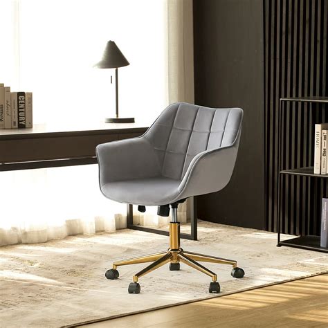 Duhome Velvet Modern Home Office Desk Chair Mid Back Mid Century Modern