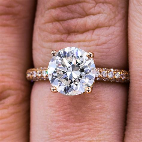 Jeenmata 1.25 carat peach pink morganite (round cut morganite) and black diamond engagement ring in 10k rose gold for women. Rose Gold 2.87TCW Round Cut Diamond Ring.Certified | I Do ...