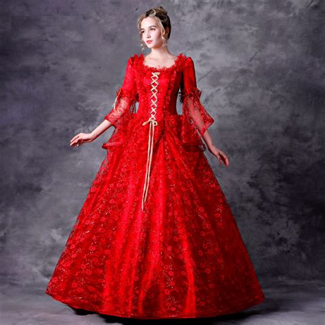 Victorian Evening Gown Red Ball Gown Lace Plus Size Gown Civil War Costume Renaissance Dress In