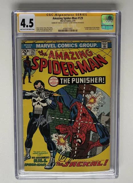 Amazing Spider Man 129 Cgc 45 1st Punisher Appearance Signed By Stan