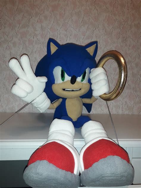 Sonic The Hedgehog Plush Hand Puppet Handmade With Arm Rods And Posable