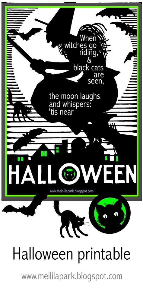 Free collection of 30+ printable hidden pictures halloween. Free printable Halloween quote print - ausdruckbares ...