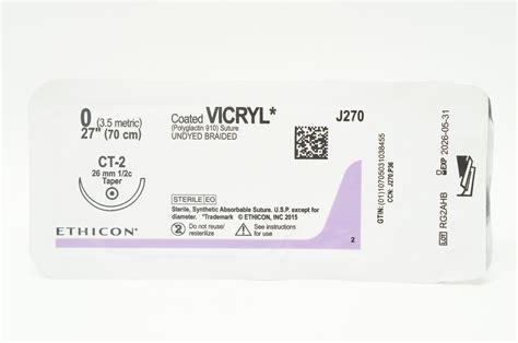 Ethicon J270 0 Vicryl Ct 2 26mm 12c Taper 27inch Imedsales