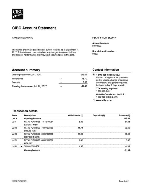 Bank Statement Template Fill Online Printable Fillable With Credit