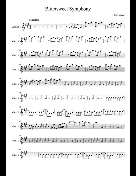 Bittersweet Symphony The Verve Sheet Music For Strings Percussion