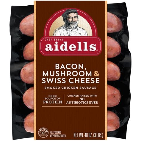 It's where our unexpected flavor combinations become your creative creations. Aidells Smoked Chicken Sausage, Portobello & Swiss Cheese, 3 lb. (15 Fully Cook (3 lb) - Instacart