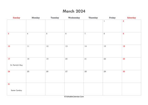 March 2024 Calendar Month Free Penni Valenka