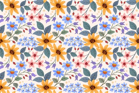 Beautiful Flower Seamless Pattern Design Graphic By Ranger262