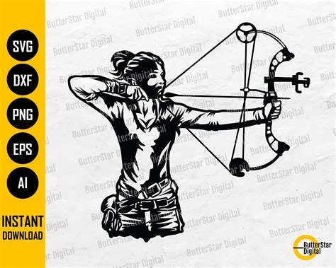 Female Bow Hunter Svg Womens Archery Svg Bow Hunting Svg Etsy Bow