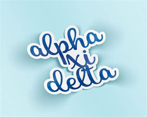 Alpha Xi Delta Watercolor Script Sticker Greek Gear