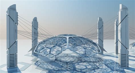 Futuristic Architectural Structure 15 Wirecase