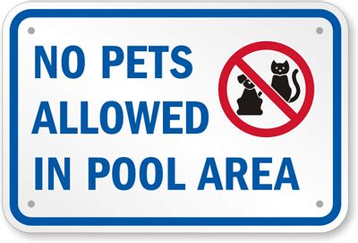 Perfect for restaurants, hospitals, and more. No Pets Allowed In Pool Area Sign With Graphic, SKU: K-7728