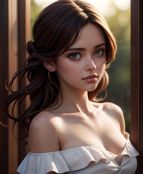 Best Quality Masterpiece Ultra High Res Photorealistic14 Raw Photo 1girl Off Shoulder