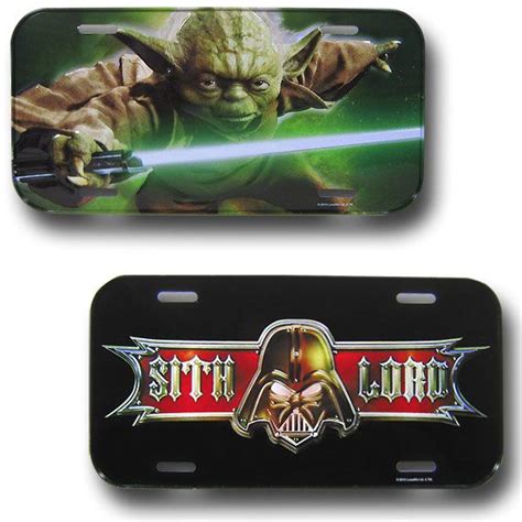 Star Wars Yoda And Sith Lord License Plates Star Wars Yoda Star Wars