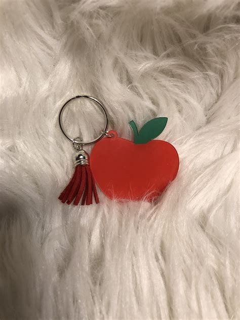 Personalized Apple Keychainpersonalized Keychaint For Etsy
