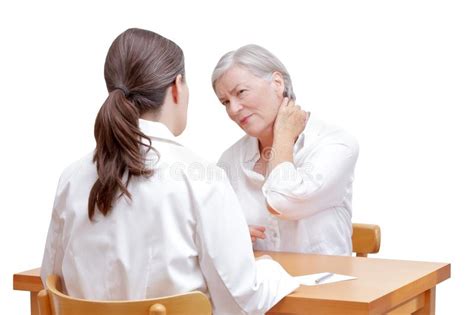Doctor Patient Neck Pain Tension Stock Image Image Of Tension