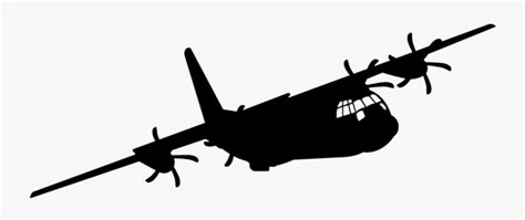 C 130 Hercules Silhouette Free Transparent Clipart Clipartkey