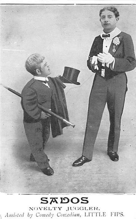 sados novelty juggler assited by comedy little fips postcard