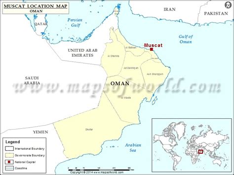 Muscat Oman On World Map